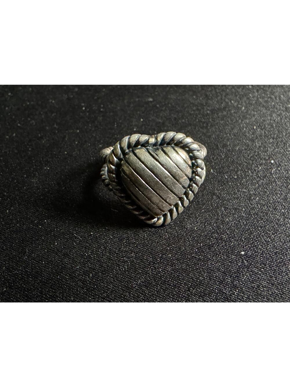 Vintage 925 Joseph Esposito Dome Fluted Heart Ring Size 7